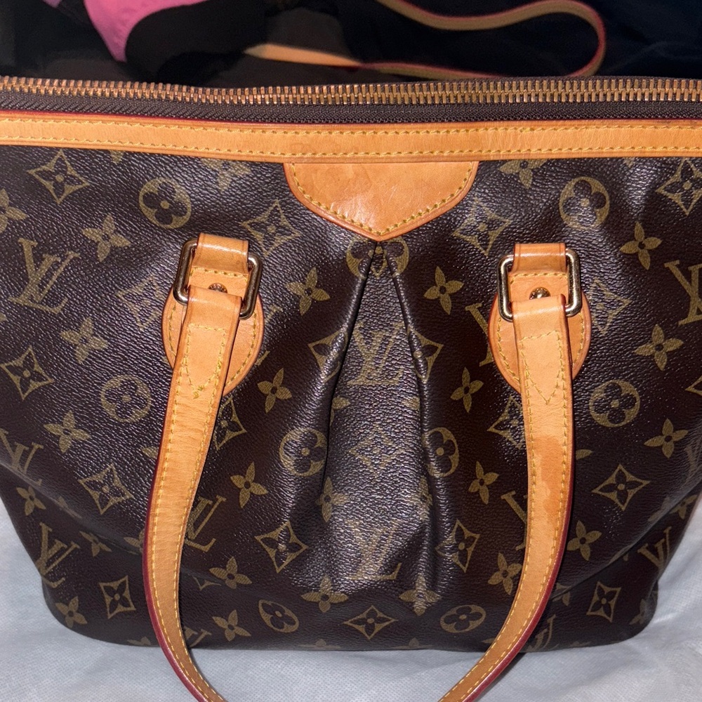 Louis Vuitton Palermo Brown Monogram Canvas Tote with Tan Leather Trim - Picture 7 of 12